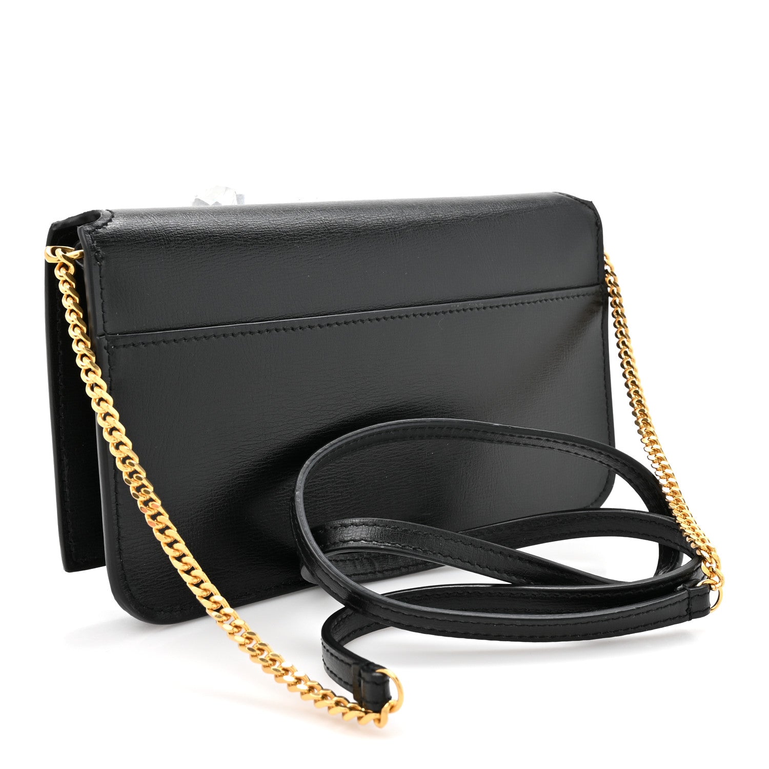 Saint Laurent Calfskin Monogram Cassandre Phone Holder With Strap Black Black 5 of 21