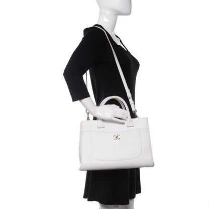 Chanel Grained Calfskin Small Neo Executive Shopper Tote White 2 of 10