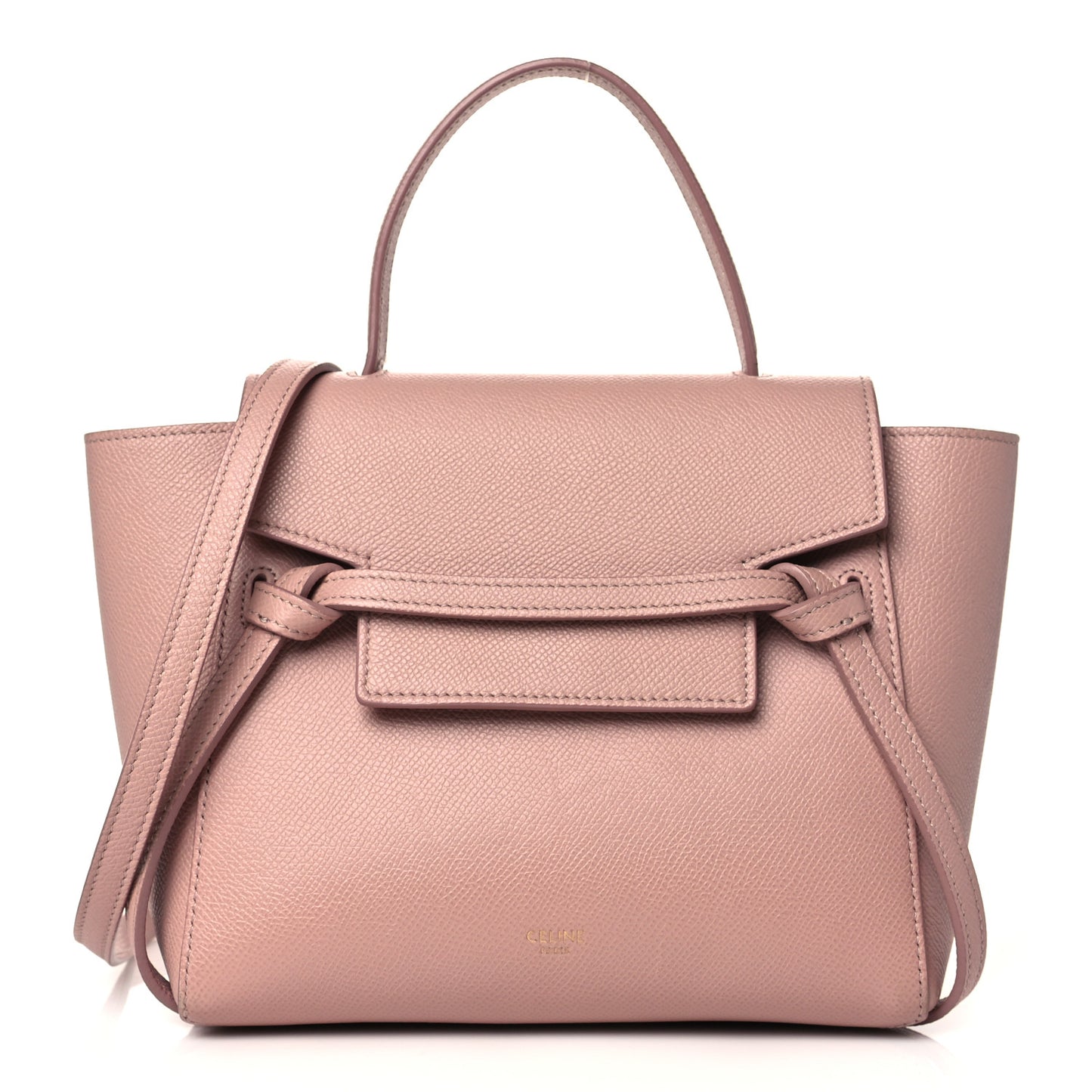 Grained Calfskin Nano Belt Bag Dark Pink