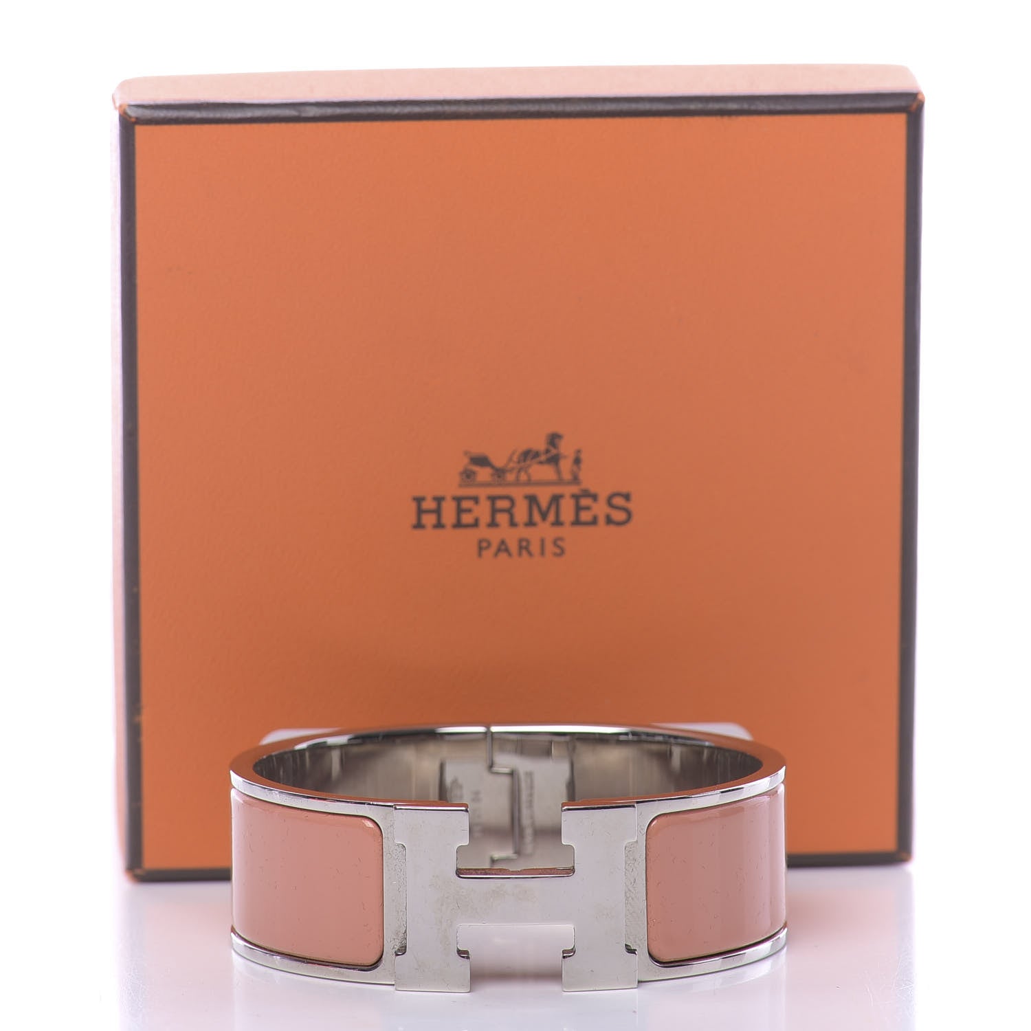 Hermes Enamel Wide Clic Clac H Bracelet PM Peach Melba 5 of 5
