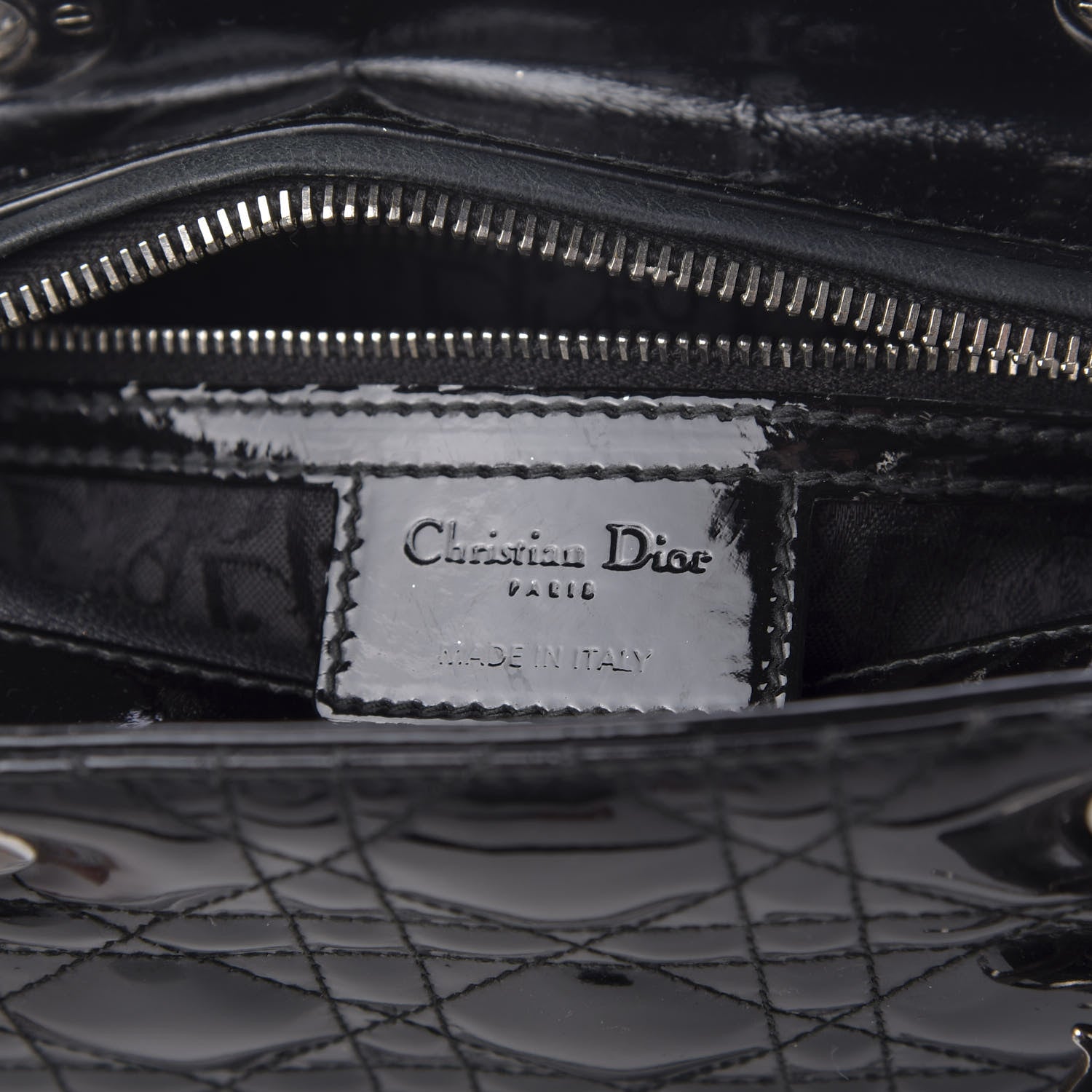 Christian Dior Patent Cannage Medium Lady Dior Black 8 of 10