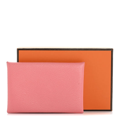 Hermes Chevre Mysore Calvi Card Case Rose Azalee 9 of 9