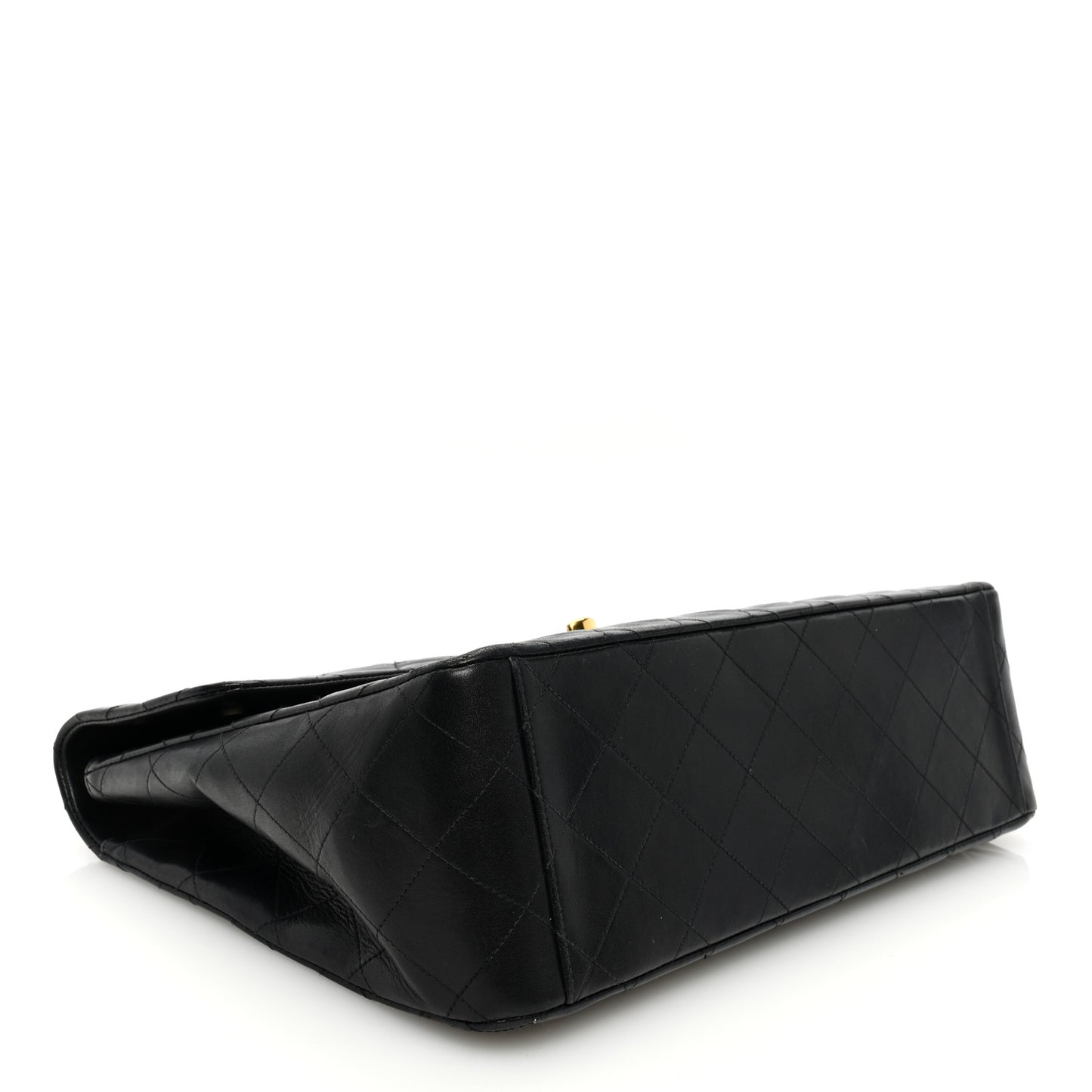 Lambskin Quilted XL Jumbo Single Flap Black
