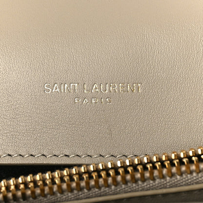 Saint Laurent Suede Matelasse Chevron Monogram Medium College Bag Crema Soft 4 of 10
