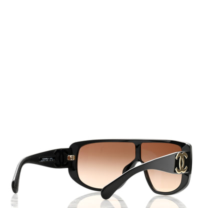 Chanel Acetate Shield Sunglasses 5495 Black 4 of 7