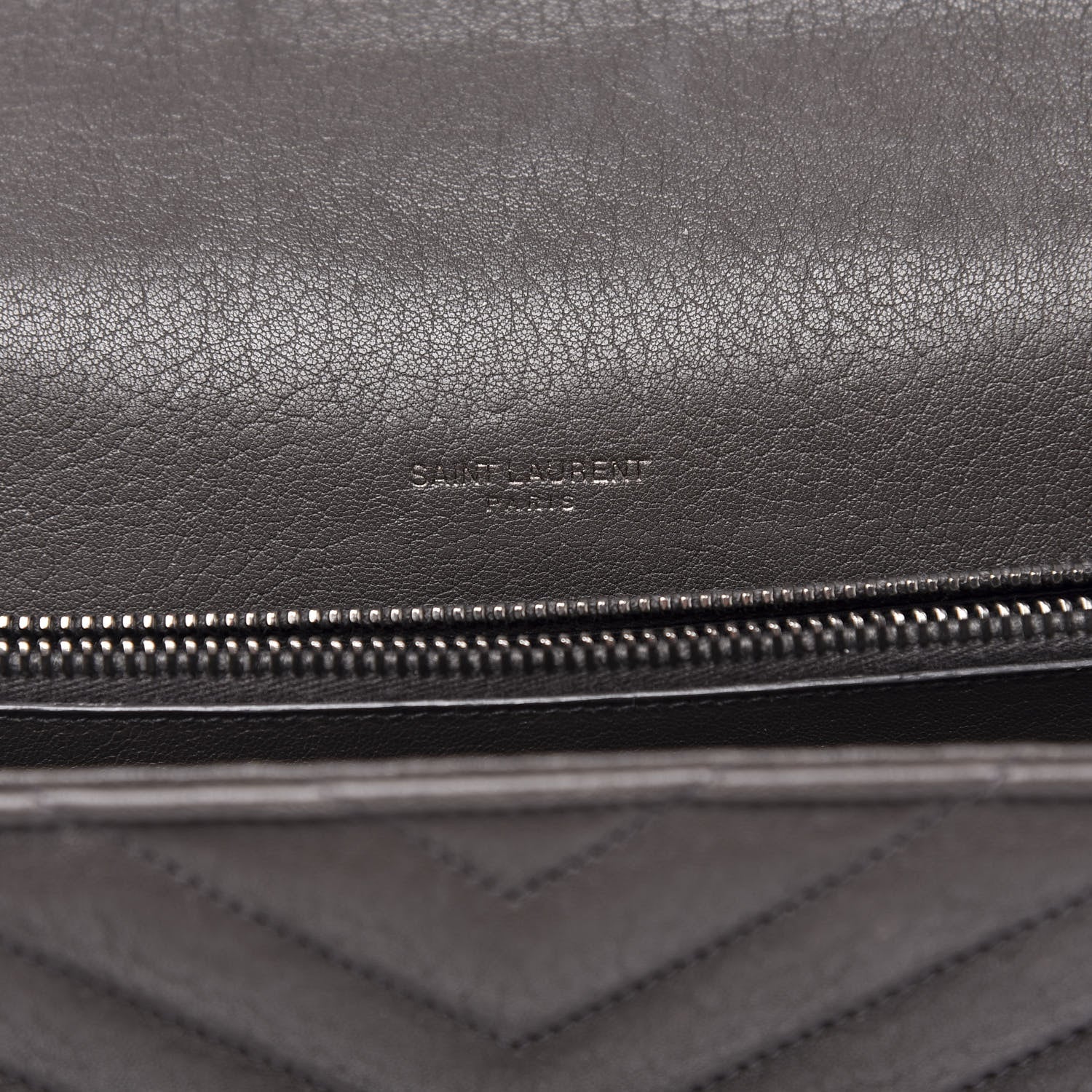 Saint Laurent Sheepskin Matelasse Chevron Monogram Large College Satchel Dark Anthracite 6 of 16