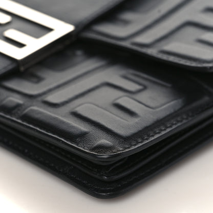 Fendi Nappa FF 1974 Embossed Baguette Clutch Black 9 of 10
