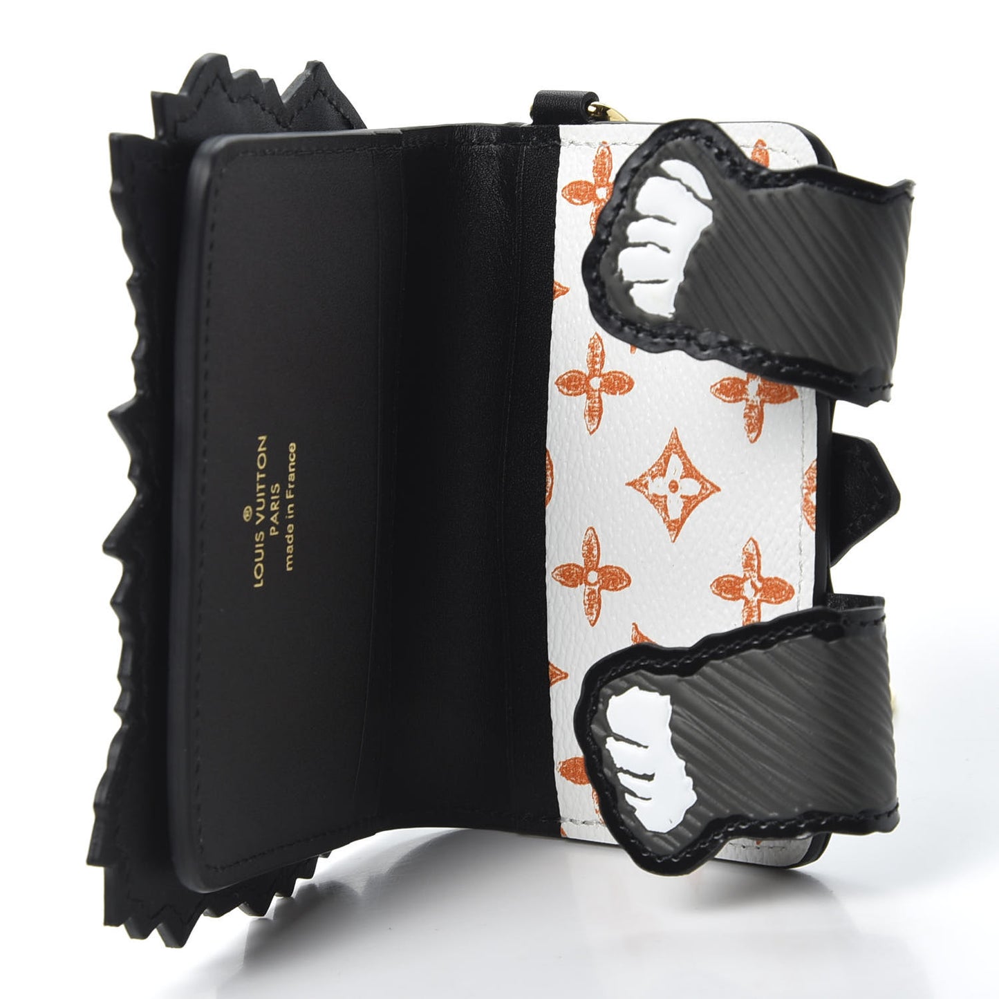 Epi Catogram Calfskin Cat Card Holder Black