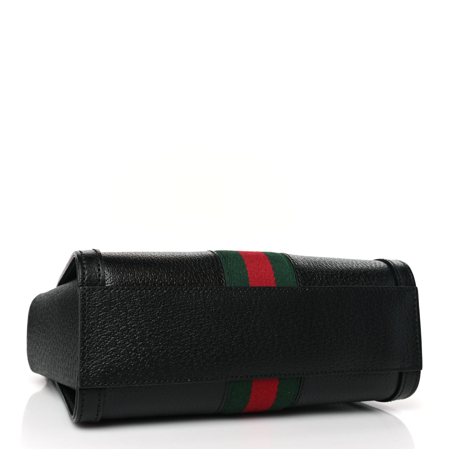 Textured Calfskin Web Small Ophidia Tote Bag Black