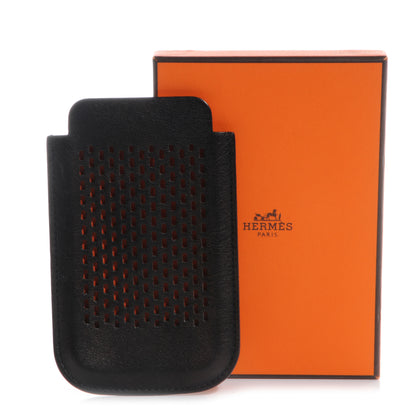 Hermes Swift Leather iPhone 4 4S Case Black Orange 5 of 7