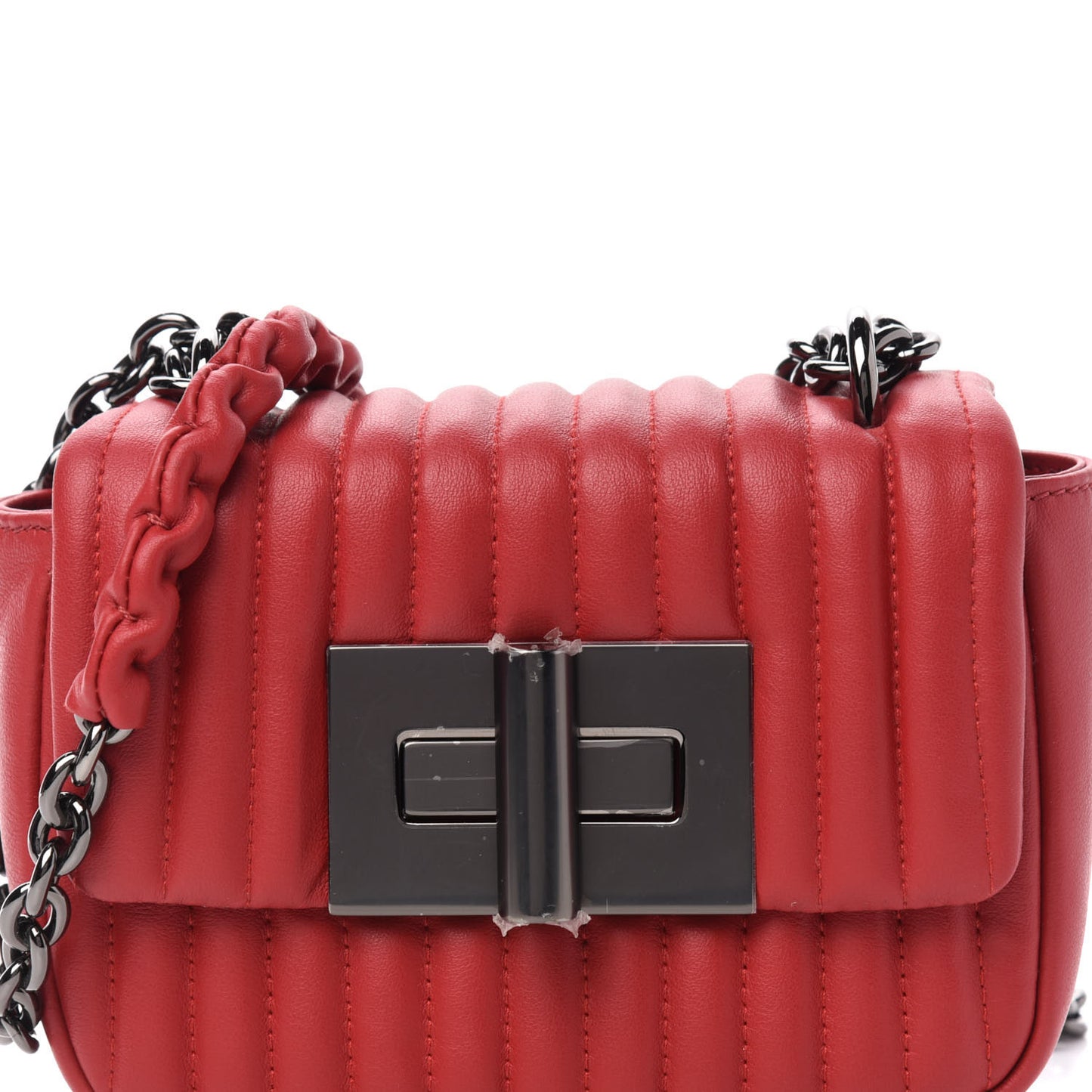 Calfskin Quilted Small Natalia Shoulder Bag Fire