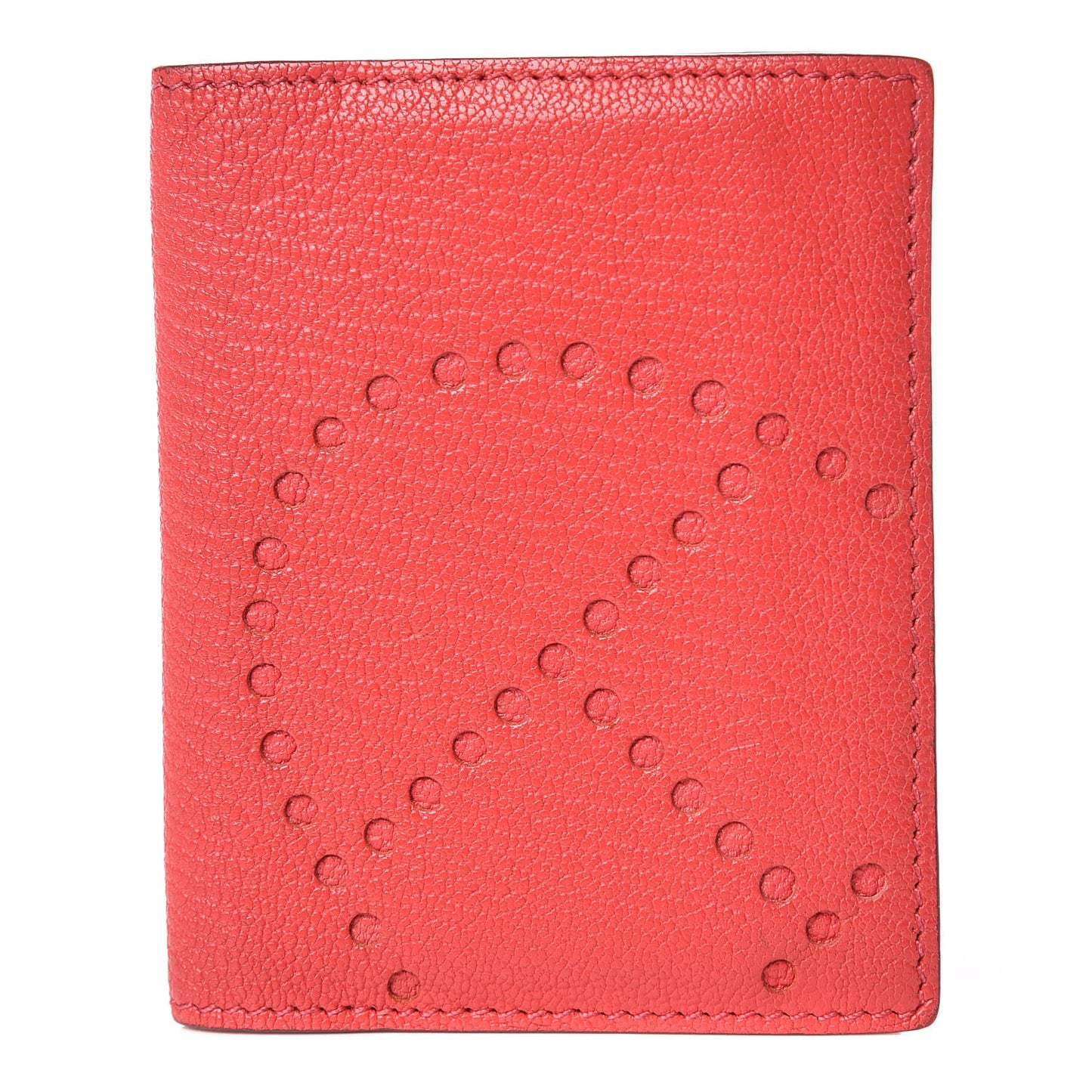 Chevre Mysore Evelyne Card Wallet Rouge Casaque