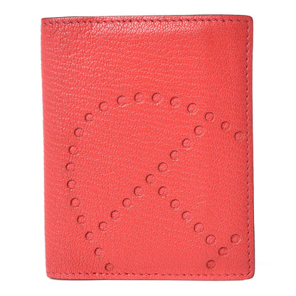 Hermes Chevre Mysore Evelyne Card Wallet Rouge Casaque 1 of 7