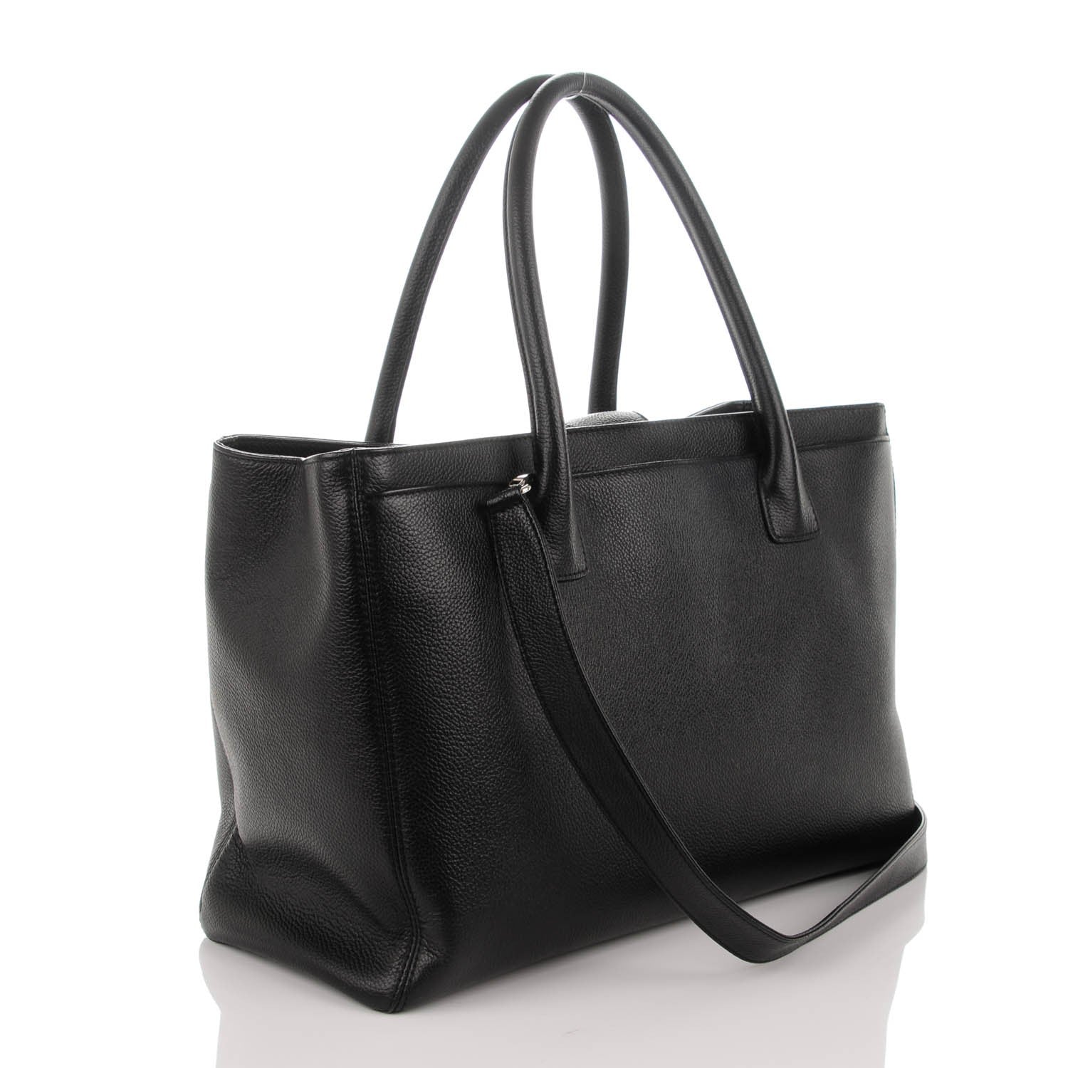 Chanel Calfskin Cerf Executive Shopper Tote Black 3 of 8