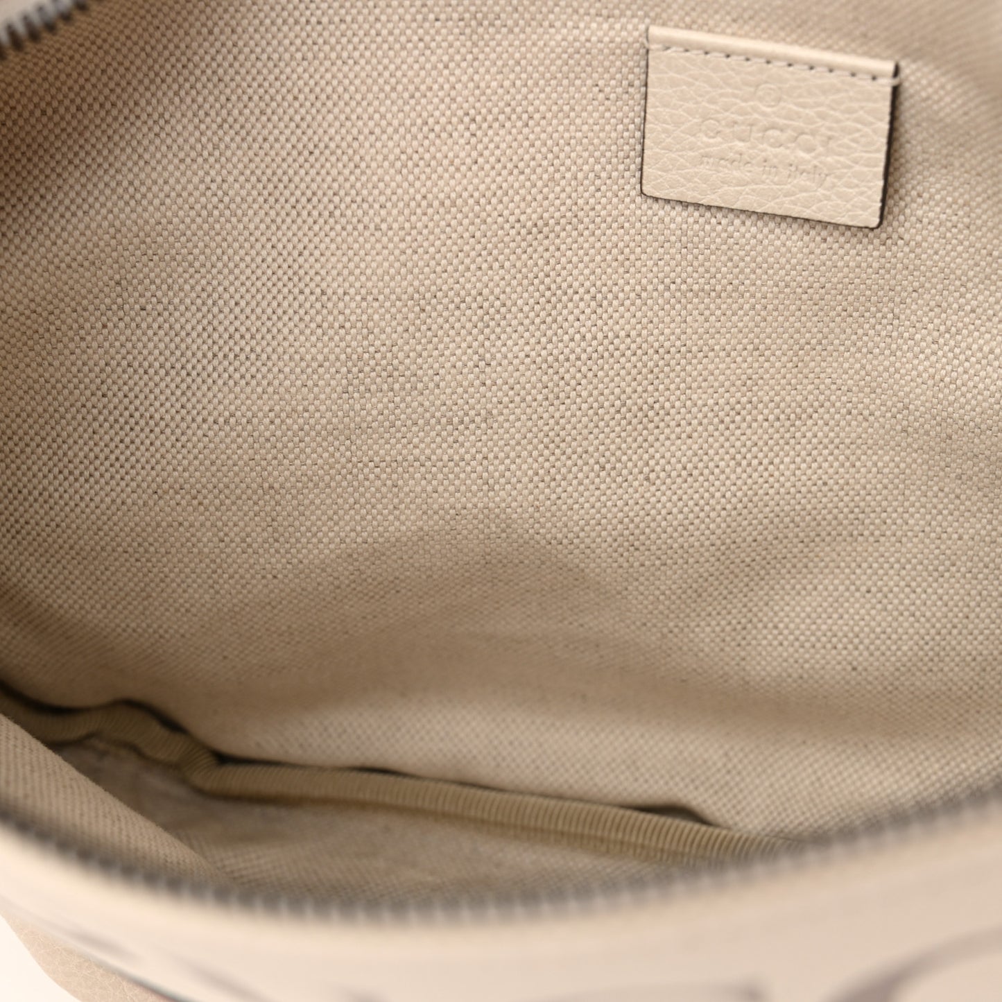 Grained Calfskin Logo Belt Bag White