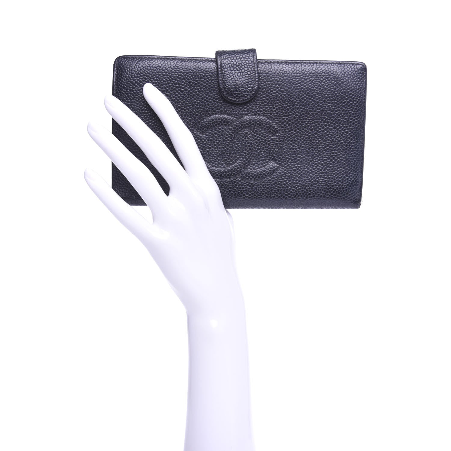 Chanel Caviar Timeless CC French Wallet Navy Blue 2 of 7