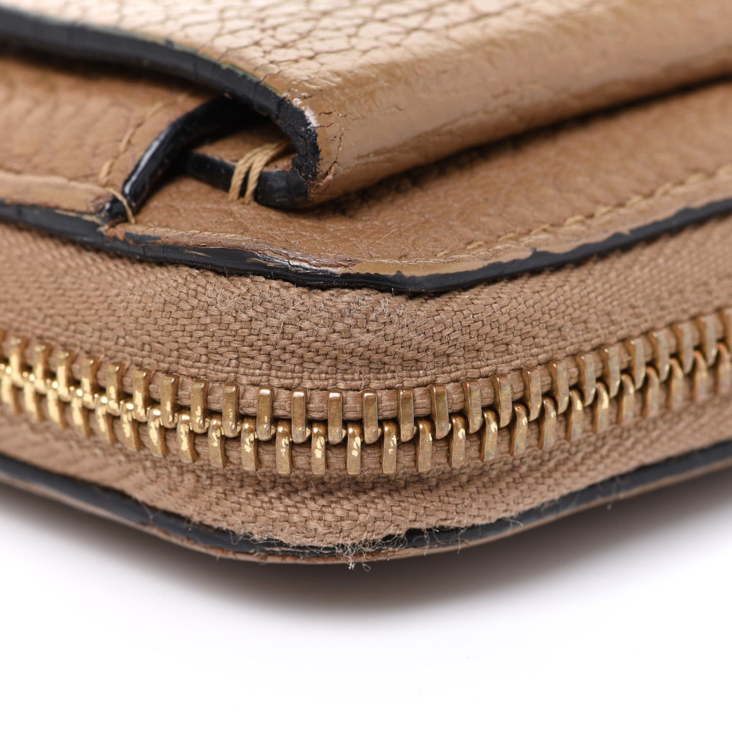 Grained Lambskin Drew Long Wallet with Flap Nut