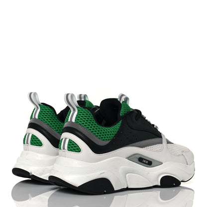 Christian Dior Technical Mesh Calfskin Mens B22 Sneakers 44 White Black Green 4 of 15