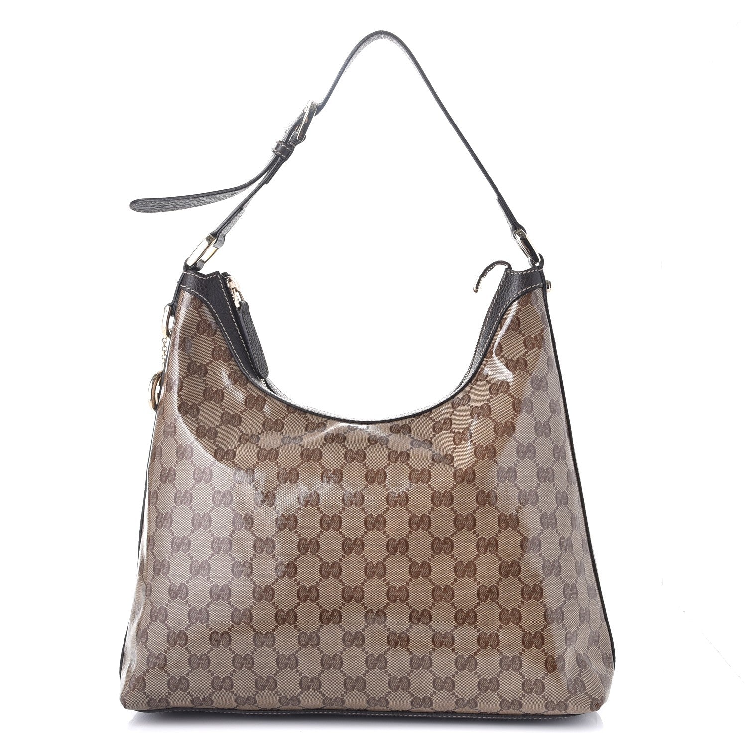 Gucci Crystal Monogram Hobo Dark Brown 1 of 7