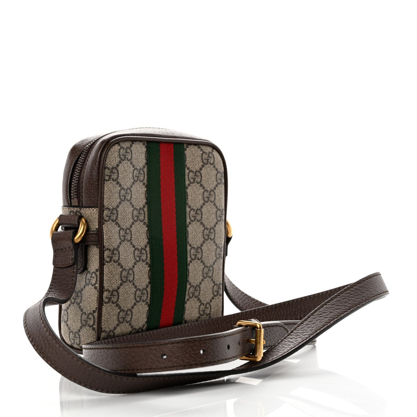 GG Supreme Monogram Web Mini Ophidia Messenger Brown