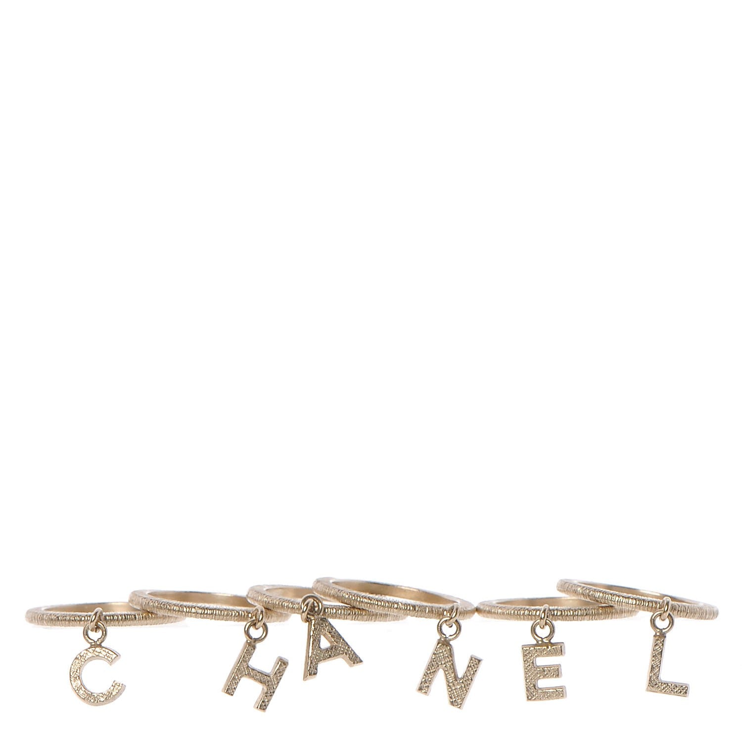 Chanel Logo Stackable Ring Set 3 of 6