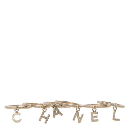 Chanel Logo Stackable Ring Set 3 of 6