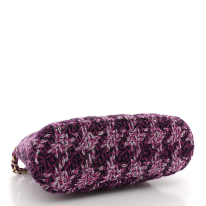 Chanel Tweed Quilted Mini Clutch With Chain Purple 4 of 10