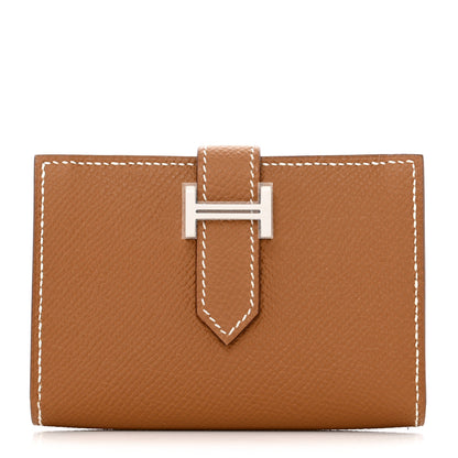 Hermes Epsom Bearn Card Holder Wallet Gold 1 of 7