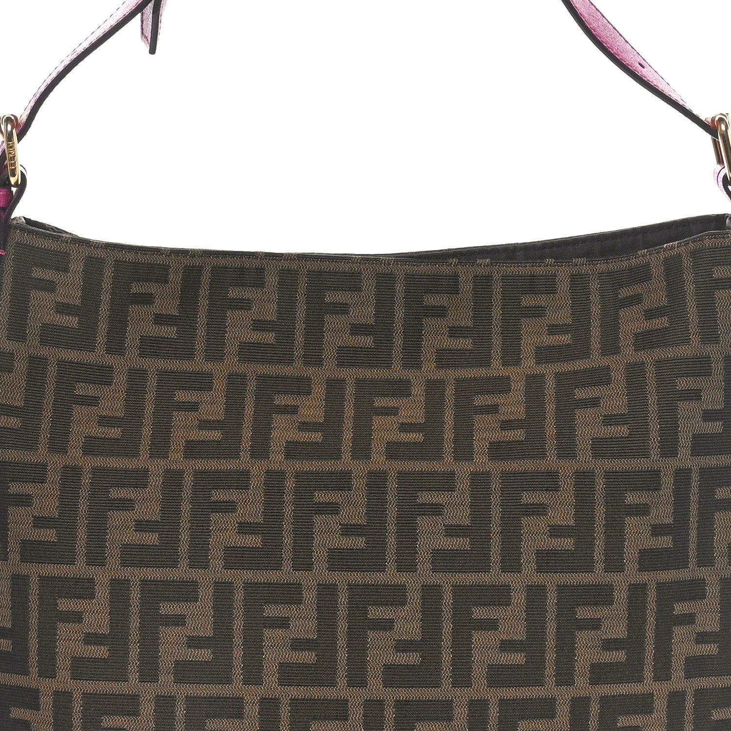 Fendi Zucca Vitello Spalmati Small Hobo Tobacco Magenta 5 of 10