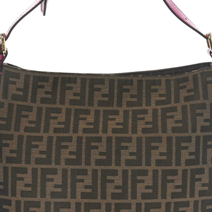 Fendi Zucca Vitello Spalmati Small Hobo Tobacco Magenta 5 of 10