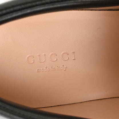 Gucci Magnum Calfskin Nappa Samoa Womens Horsebit Platform Chunky Lug Sole 40mm Loafers 37 Black 6 of 11