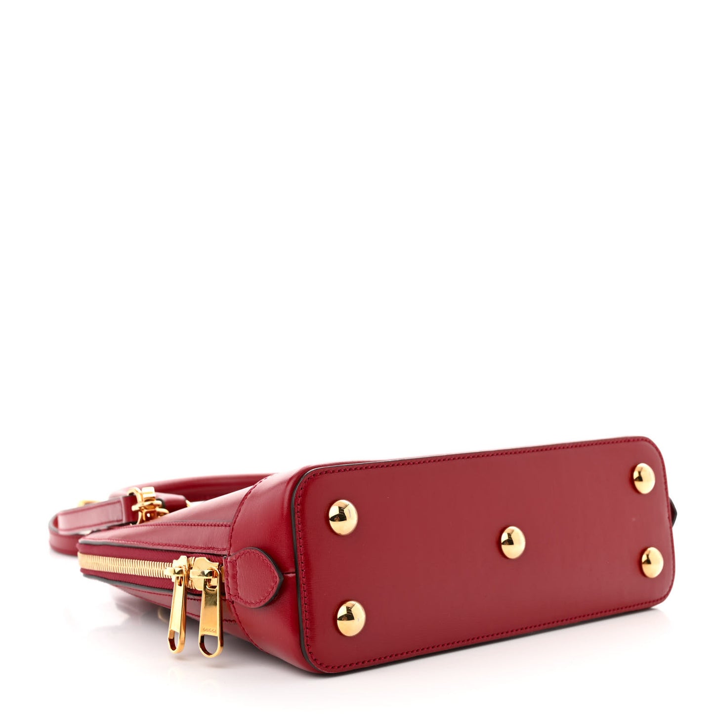 Boarded Plutone Calfskin Small Horsebit 1955 Top Handle Bag Red