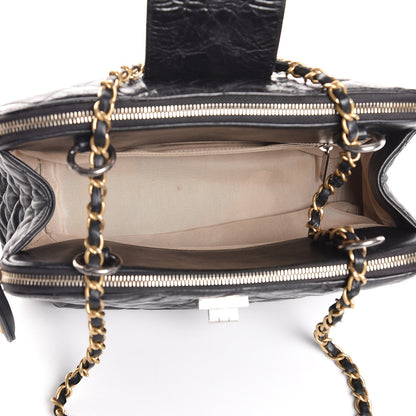 Chanel Glazed Calfskin Quilted Mademoiselle Tote Black 5 of 12