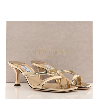 Jimmy Choo Metallic Maelie 70 Sandals 37.5 Gold 8 of 8