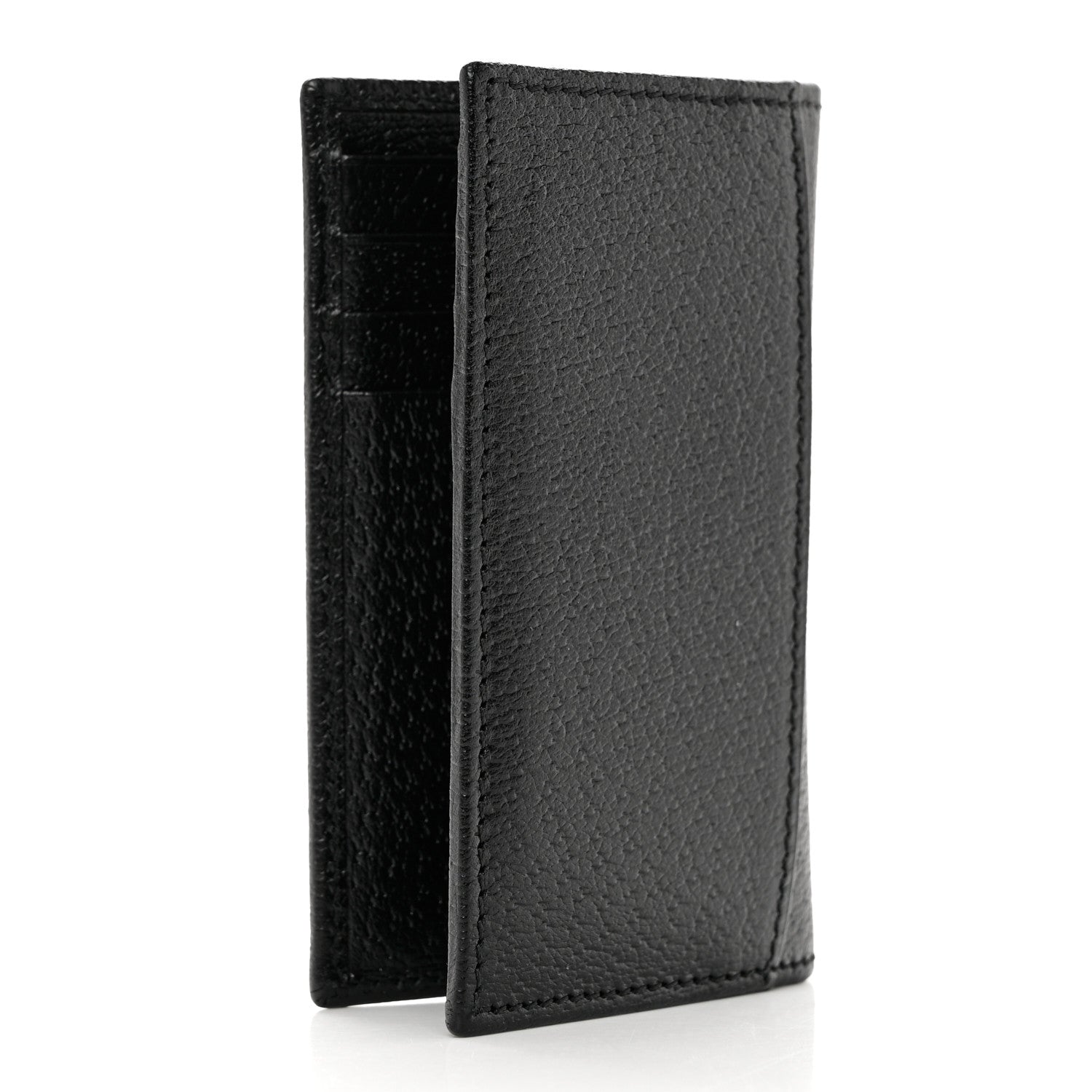 Gucci Textured Dollar Calfskin Horsebit Card Holder Black 3 of 7