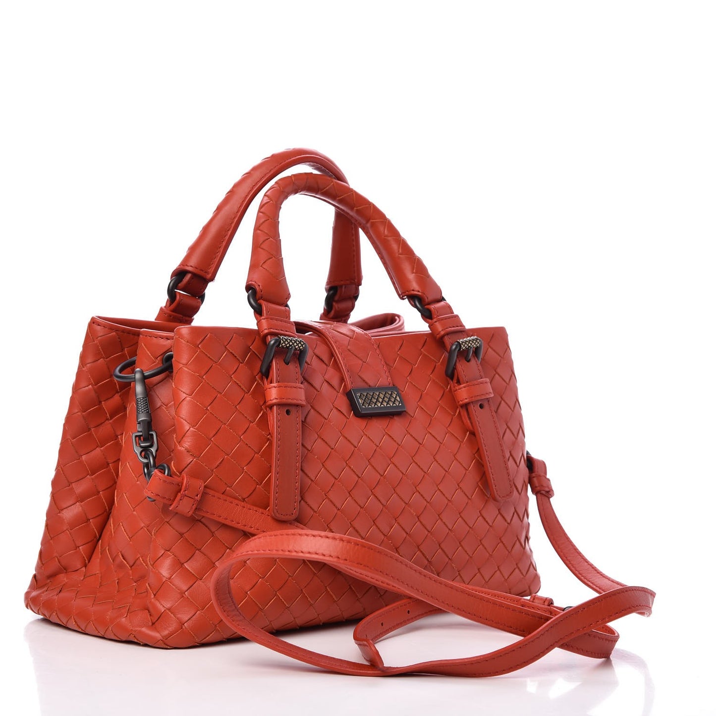 Calfskin Leggero Intrecciato Baby Roma Tote Terracota