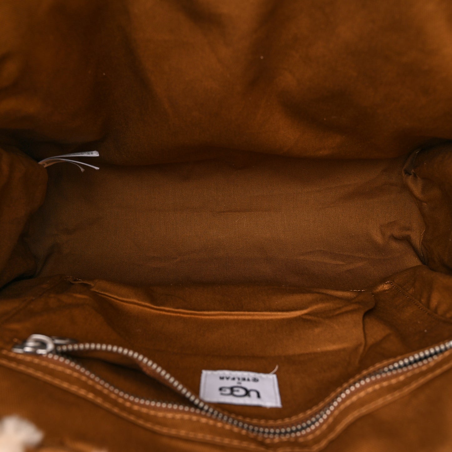 X UGG Suede Shearling Medium Shopping Bag Chestnut