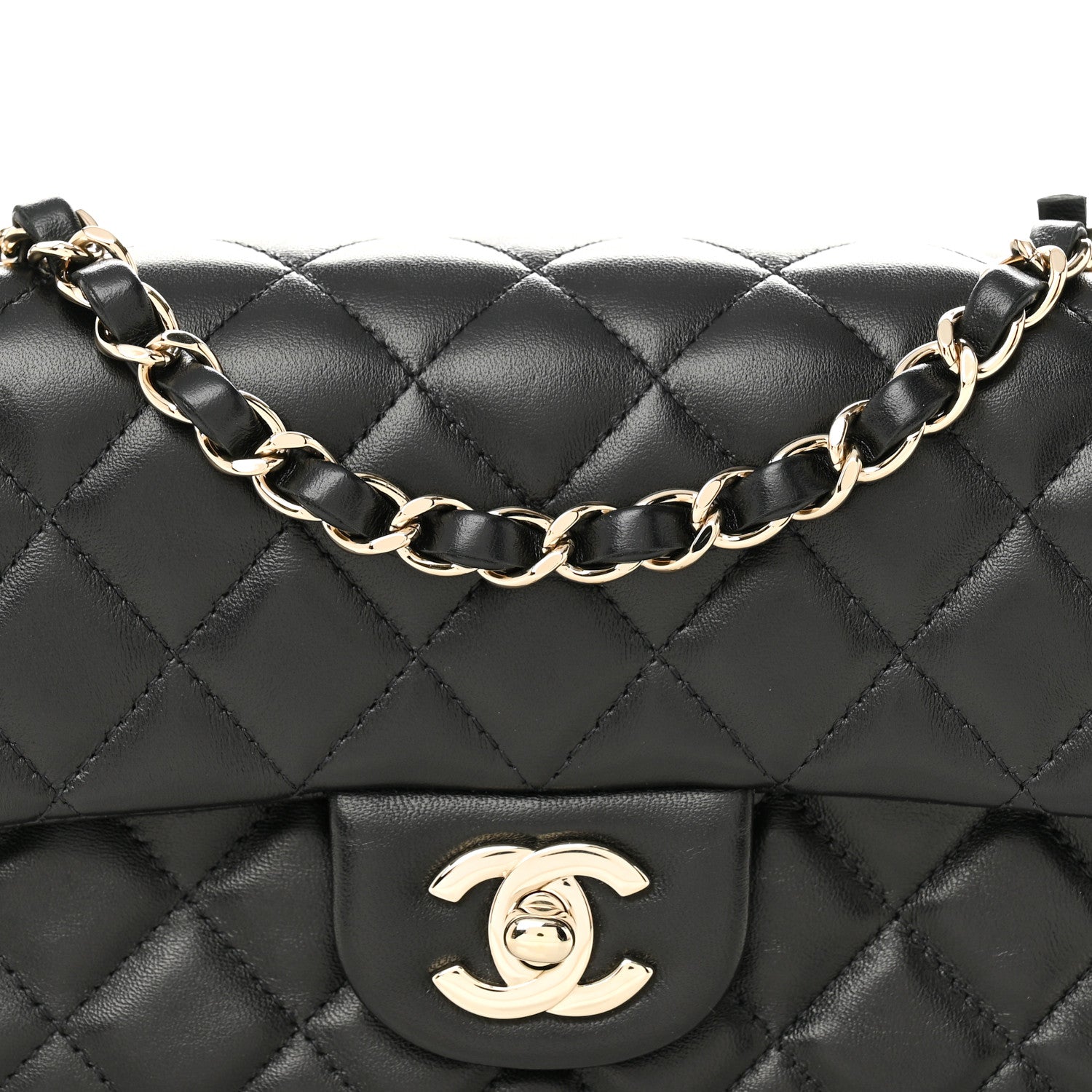 Chanel Lambskin Quilted Mini Rectangular Flap Black 8 of 11