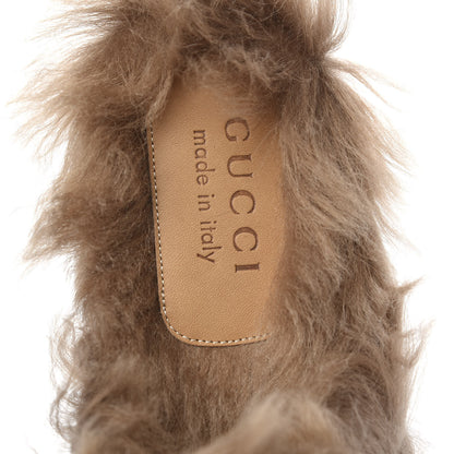 Gucci GG Monogram Fur Mens Princetown Slippers 9.5 Beige Ruggine Rust 7 of 8
