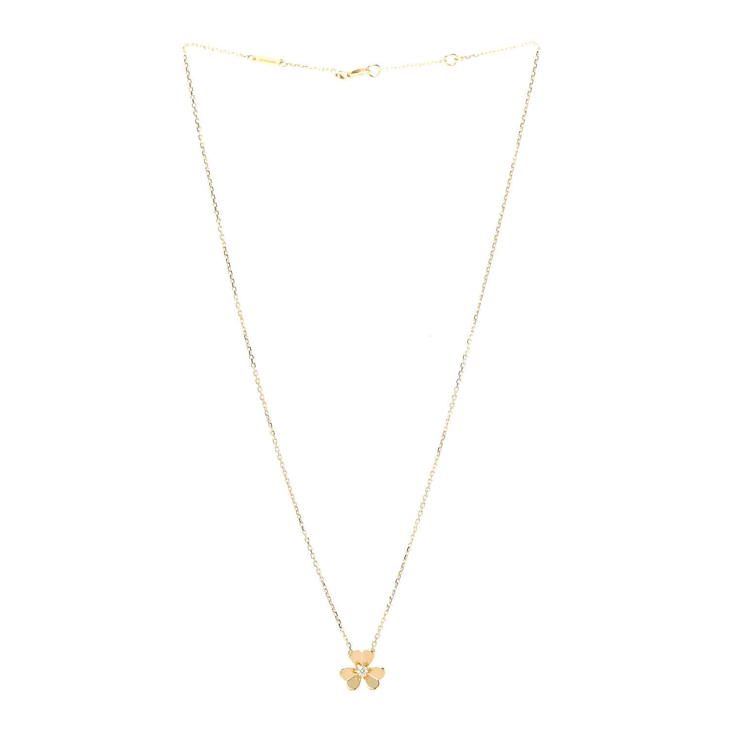 Van Cleef & Arpels 18K Yellow Gold Diamond Mini Frivole Pendant Necklace 3 of 6