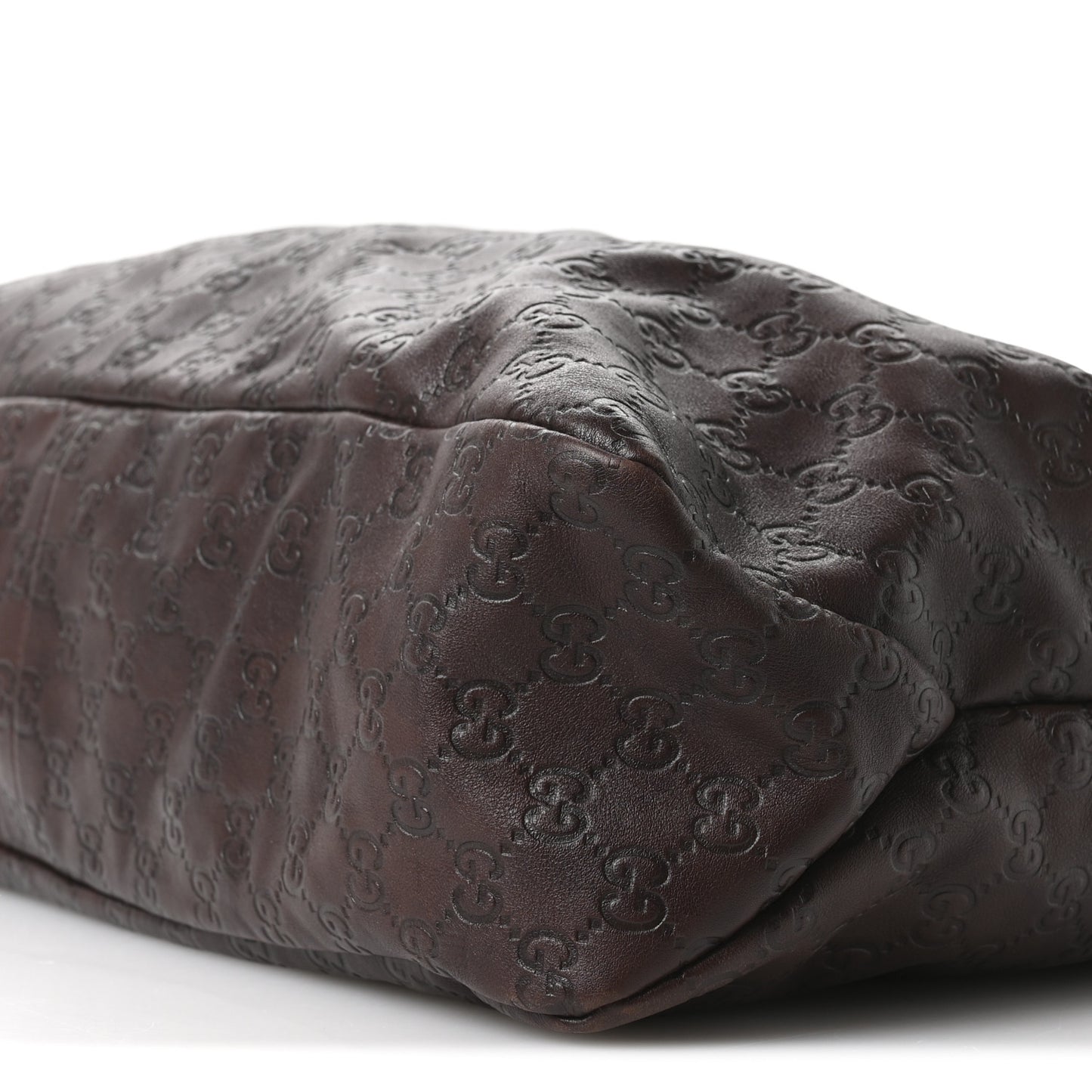 Guccissima Large Horsebit Chain Hobo Chocolate