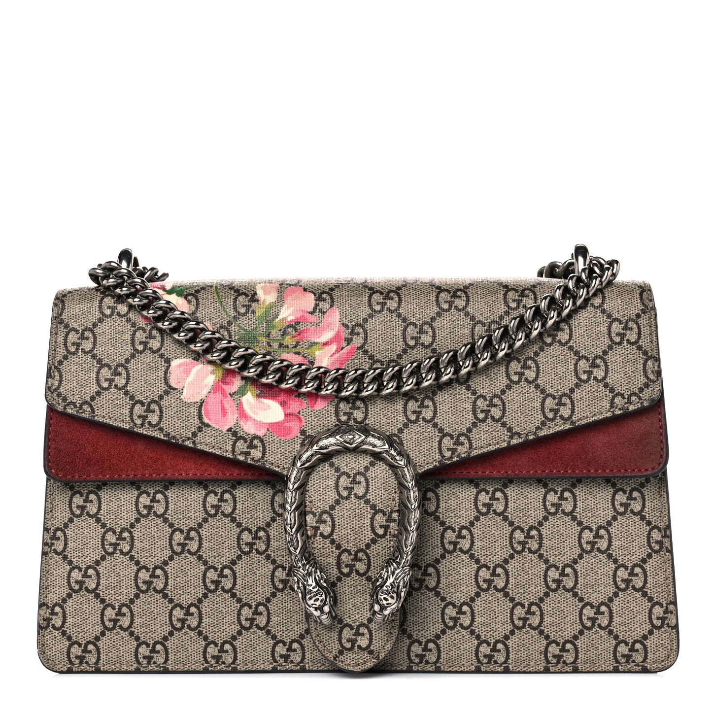GG Supreme Monogram Blooms Small Dionysus Shoulder Bag Beige Multicolor Dry Rose