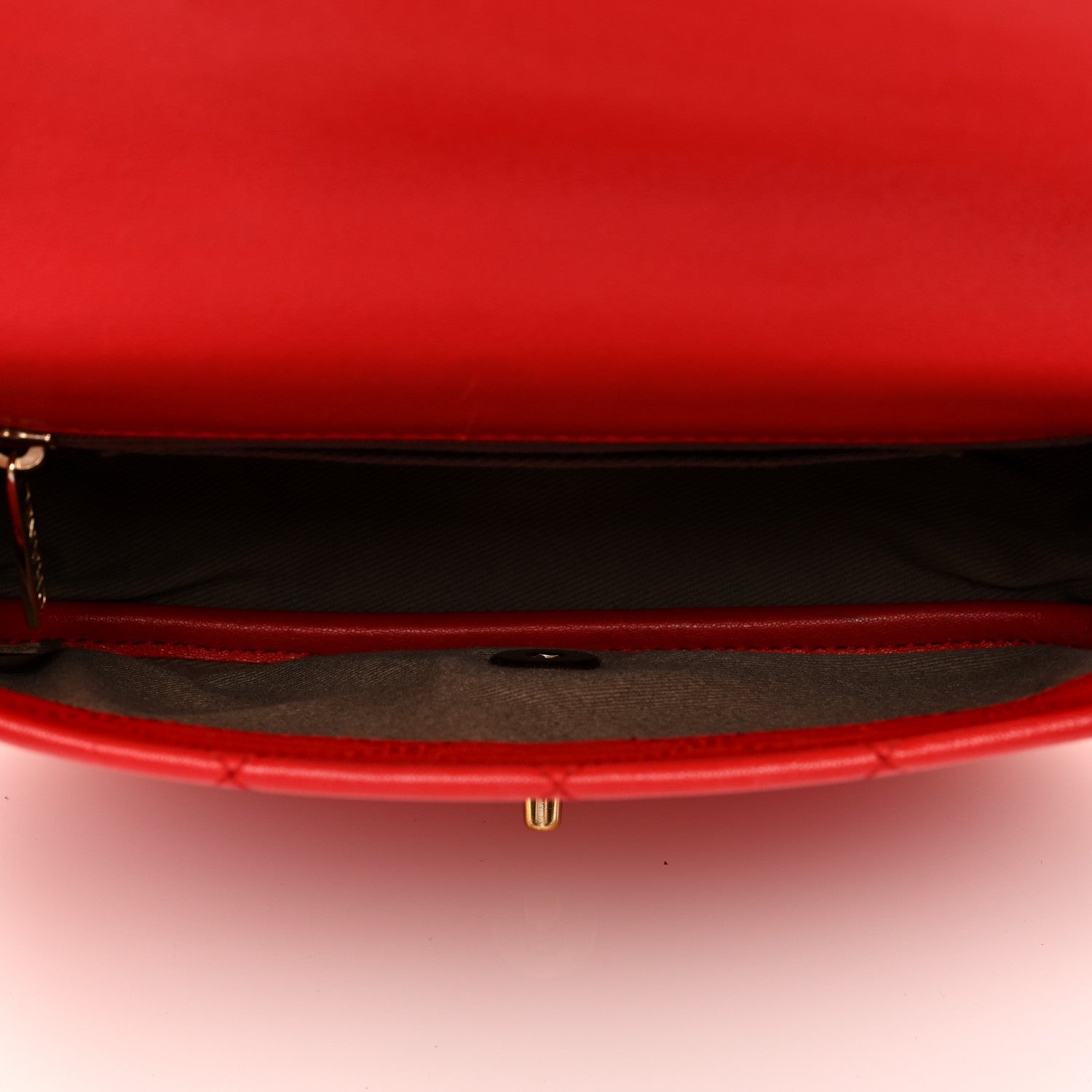 Chanel Goatskin Stitched Casual Trip Single Flap Red 5 of 9