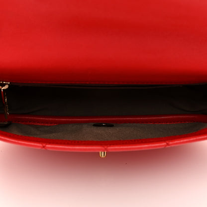 Chanel Goatskin Stitched Casual Trip Single Flap Red 5 of 9