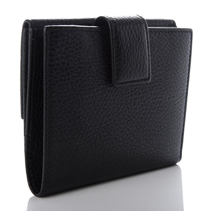 Gucci Dollar Calfskin Double G French Flap Wallet Black 3 of 7