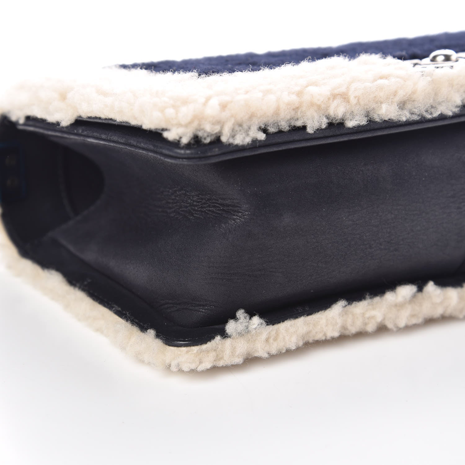 Chanel Shearling Iridescent Calfskin Medium Boy Flap Navy 5 of 9