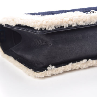 Chanel Shearling Iridescent Calfskin Medium Boy Flap Navy 5 of 9