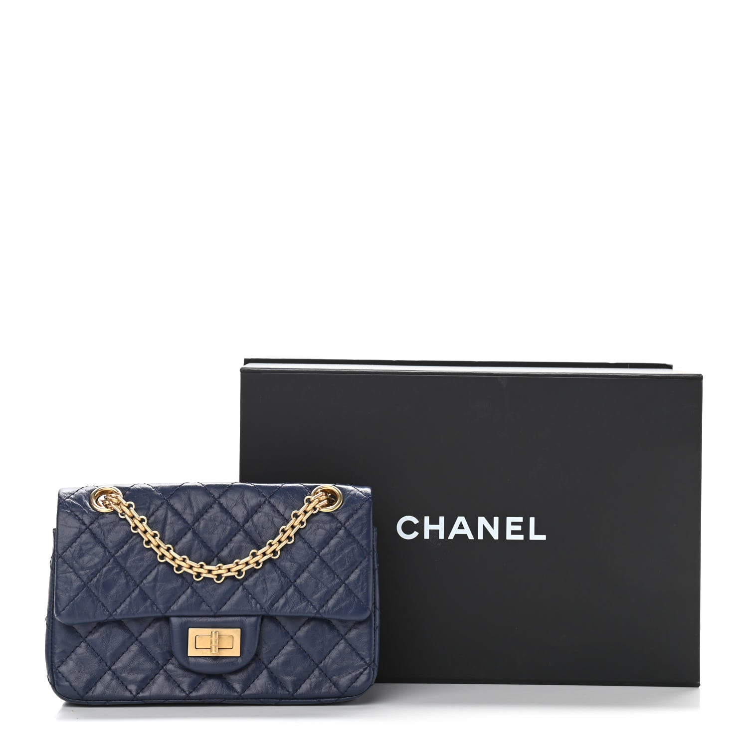 Chanel Aged Calfskin Quilted 2.55 Reissue Mini Flap Navy 11 of 11