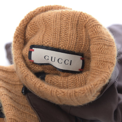 Gucci Nappa Cashmere Neo Tiger Gloves 9 Brown 3 of 5