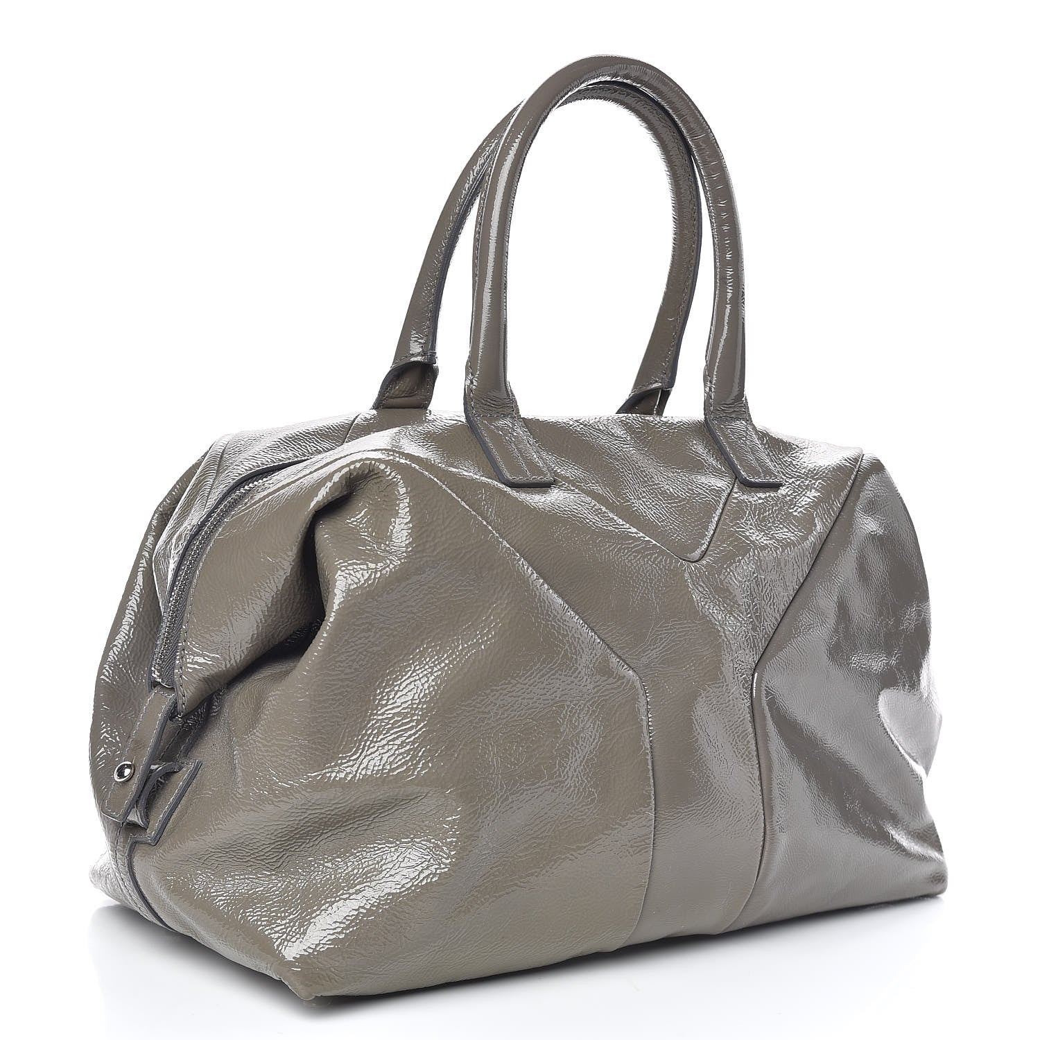 Saint Laurent Patent Calfskin Easy Sac Green 3 of 9